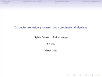 2-species exclusion processes and combinatorial algebras  Sylvie Corteel  Arthur Nunge  IRIF, LIGM