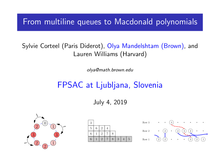 from multiline queues to macdonald polynomials