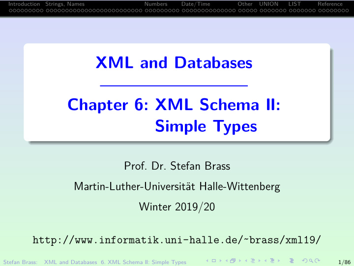 xml and databases chapter 6 xml schema ii simple types