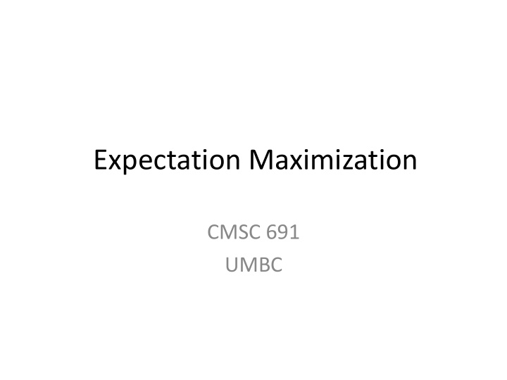 expectation maximization