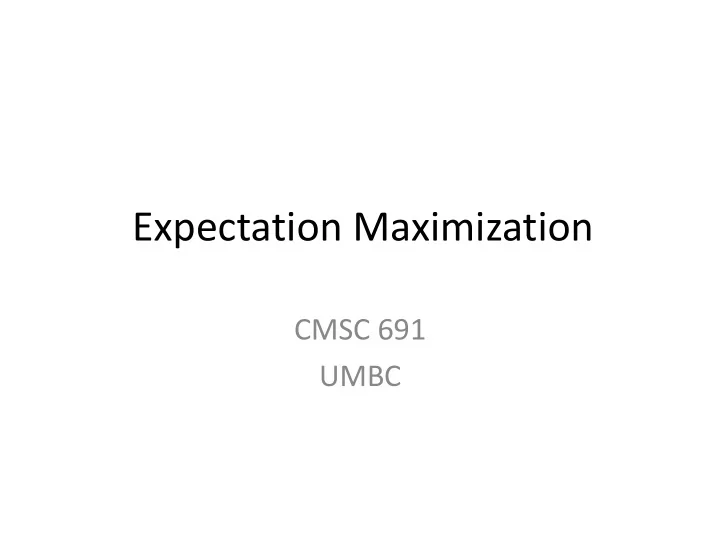 expectation maximization