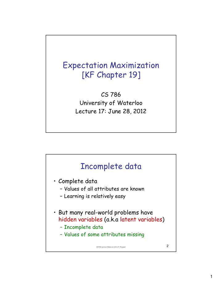 expectation maximization kf chapter 19