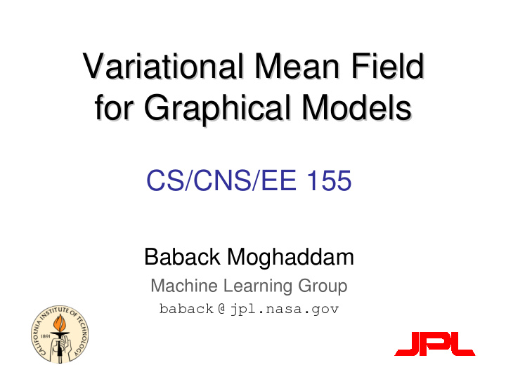 variational mean field variational mean field for
