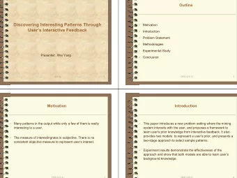 Discovering Interesting Patterns Through  Motivation  Users Interactive Feedback