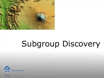 Subgroup Discovery  Exploratory Data Analysis  Exploratory Data Analysis  Classification: