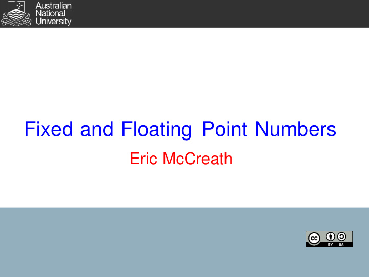 fixed and floating point numbers