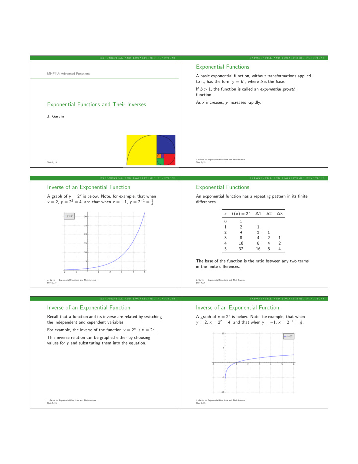 exponential functions