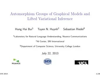 Automorphism Groups of Graphical Models and  Lifted Variational Inference Hung Hai Bui 1 Tuyen N.