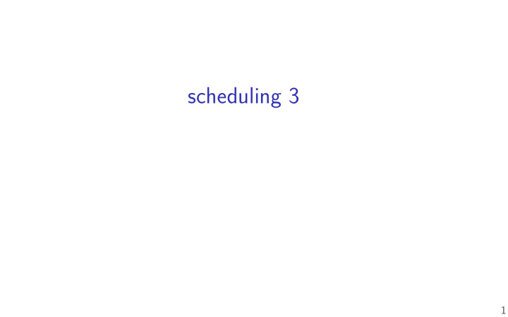 scheduling 3