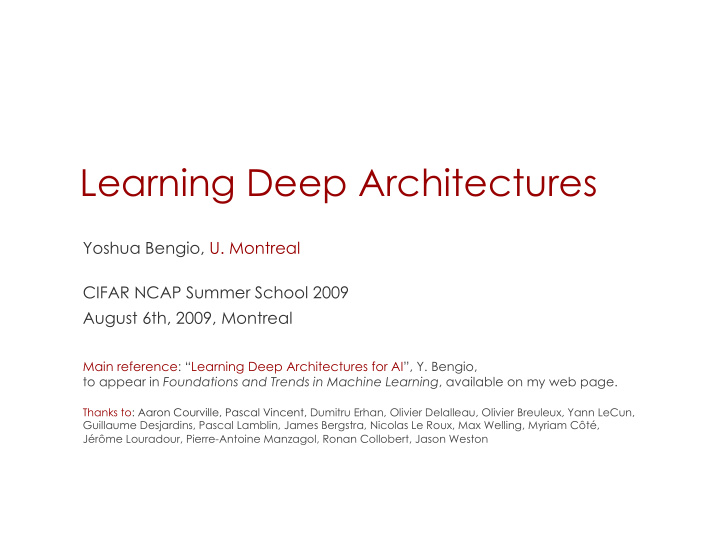 learning deep architectures