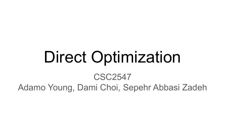 direct optimization
