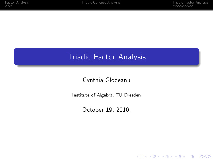 triadic factor analysis