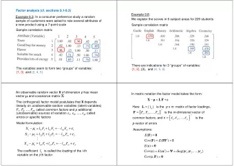 [  ]  F  ,  ,  ,  = is the m -dimisional vector of  F F    F (unobservable) sources of variation