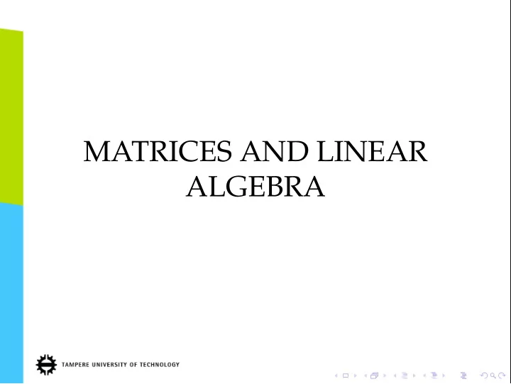 matrices and linear algebra linear algebra