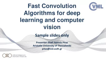 learning and computer  vision  Sample slides only  Presenter: Prof. Ioannis Pitas  Aristotle