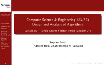 Computer Science &amp; Engineering 423/823  Introduction  Design and Analysis of Algorithms
