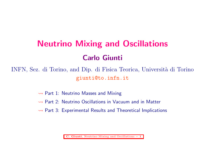 neutrino mixing and oscillations