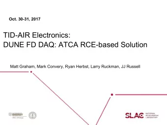 TID-AIR Electronics:  DUNE FD DAQ: ATCA RCE-based Solution  Matt Graham, Mark Convery, Ryan Herbst,