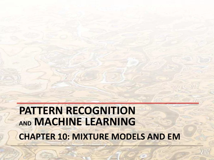 and machine learning