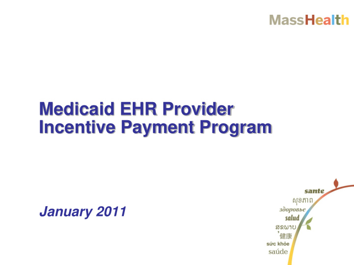 medicaid ehr provider incentive payment program