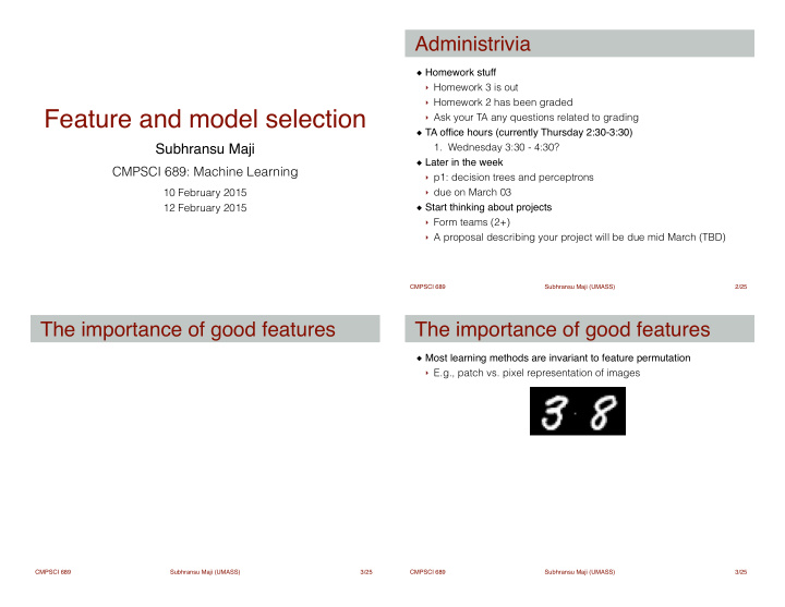 feature and model selection