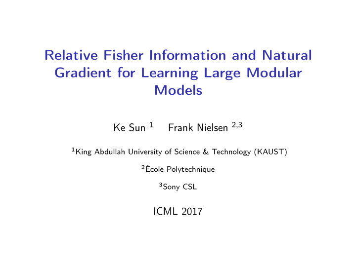 relative fisher information and natural gradient for