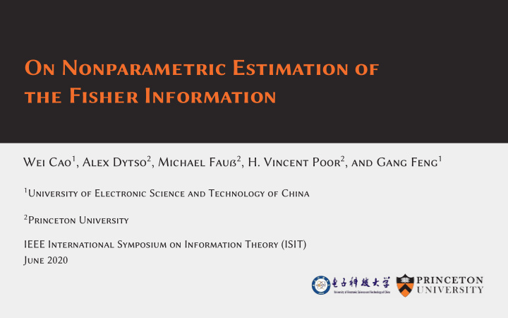 on nonparametric estimation of the fisher information