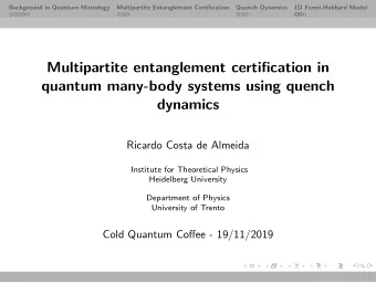 Multipartite entanglement certification in  quantum many-body systems using quench  dynamics