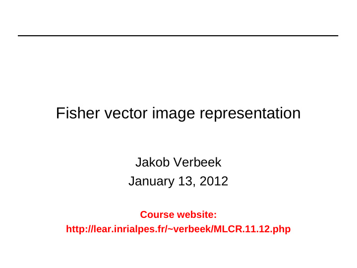 fisher vector image representation