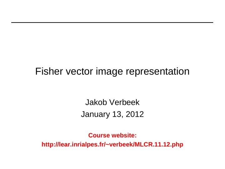 fisher vector image representation