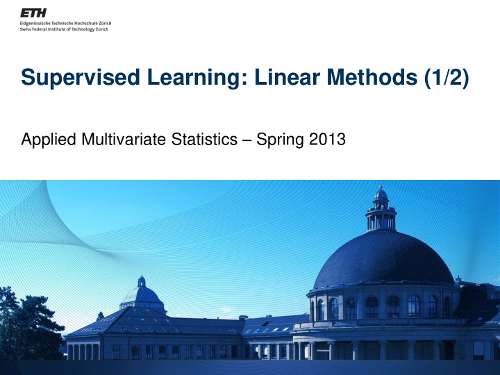 supervised learning linear methods 1 2