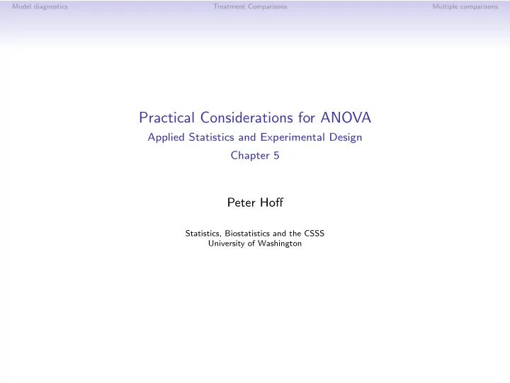practical considerations for anova
