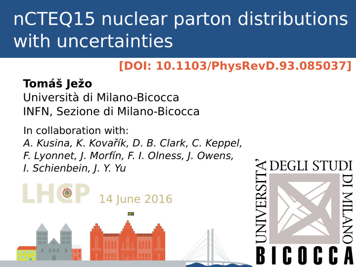 ncteq15 nuclear parton distributions with uncertainties