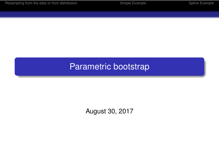 parametric bootstrap