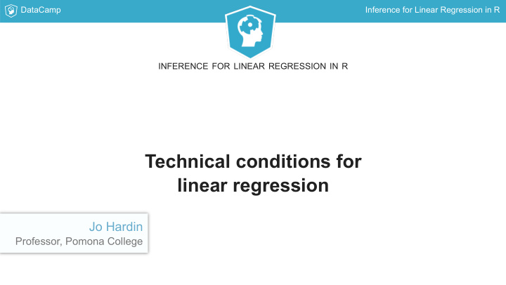 technical conditions for linear regression