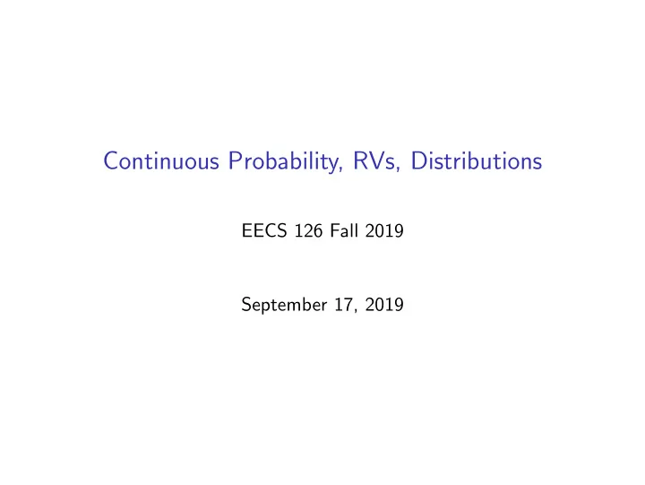 continuous probability rvs distributions