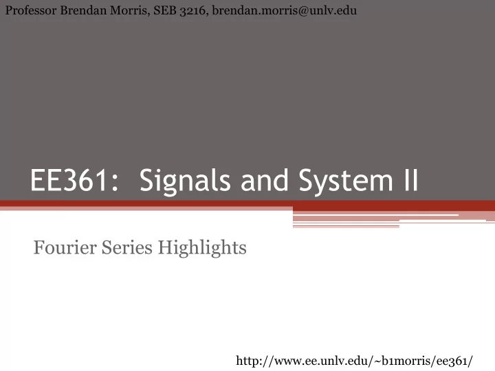 ee361 signals and system ii