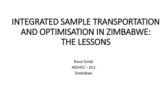 INTEGRA  RATED SAMPLE  LE T  TRA  RANSPORTATI  TION  AND OP  OPTIMISATI  TION IN Z  ZIMBAB  ABWE: