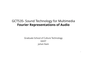 GCT535- Sound Technology for Multimedia  Fourier Representations of Audio  Graduate School of
