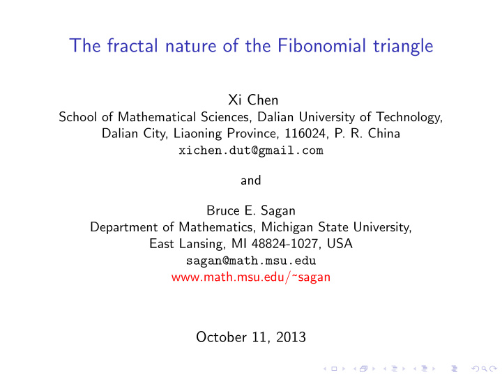 the fractal nature of the fibonomial triangle