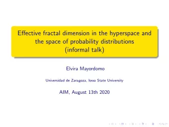 Effective fractal dimension in the hyperspace and  the space of probability distributions