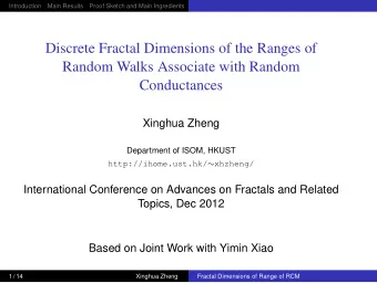 Discrete Fractal Dimensions of the Ranges of  Random Walks Associate with Random  Conductances