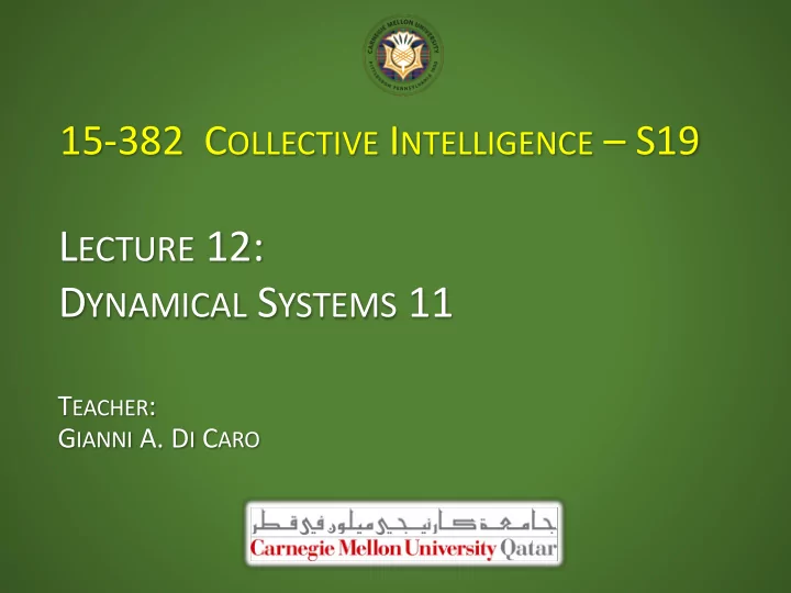 l ecture 12 d ynamical s ystems 11