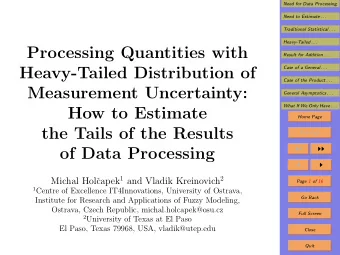 Processing Quantities with  Result for Addition . . .  Heavy-Tailed Distribution of  Case of a