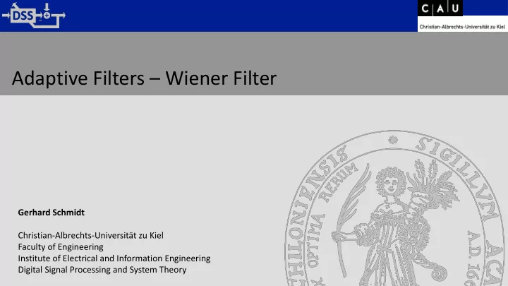 adaptive filters wiener filter