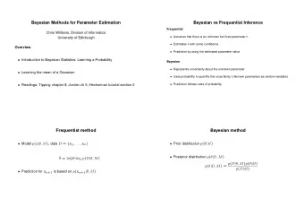 Bayesian Methods for Parameter Estimation  Bayesian vs Frequentist Inference  Frequentist  Chris