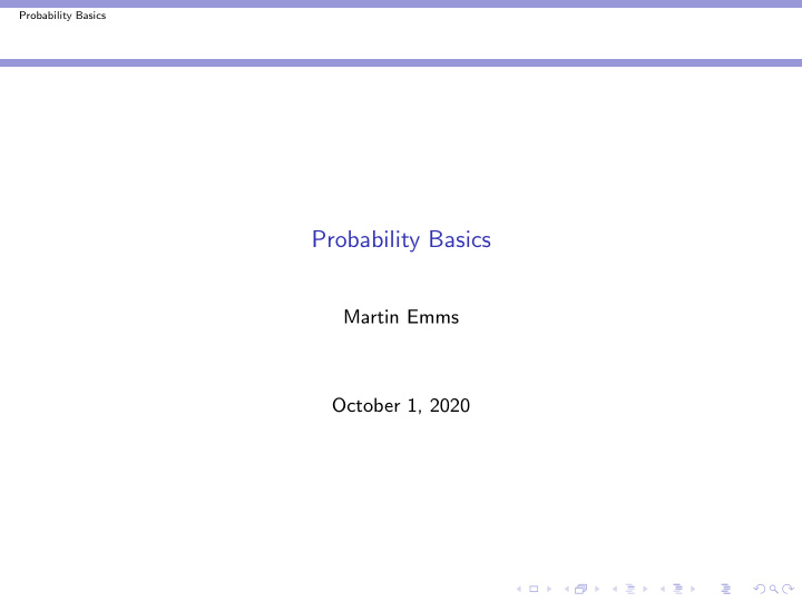 probability basics