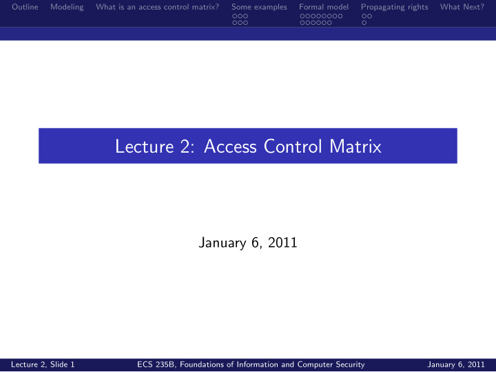 lecture 2 access control matrix