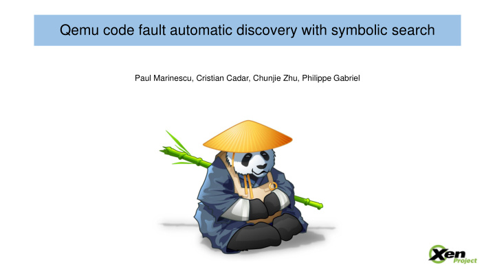 qemu code fault automatic discovery with symbolic search