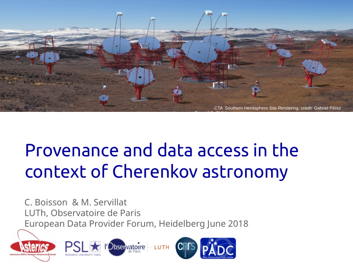 provenance and data access in the context of cherenkov
